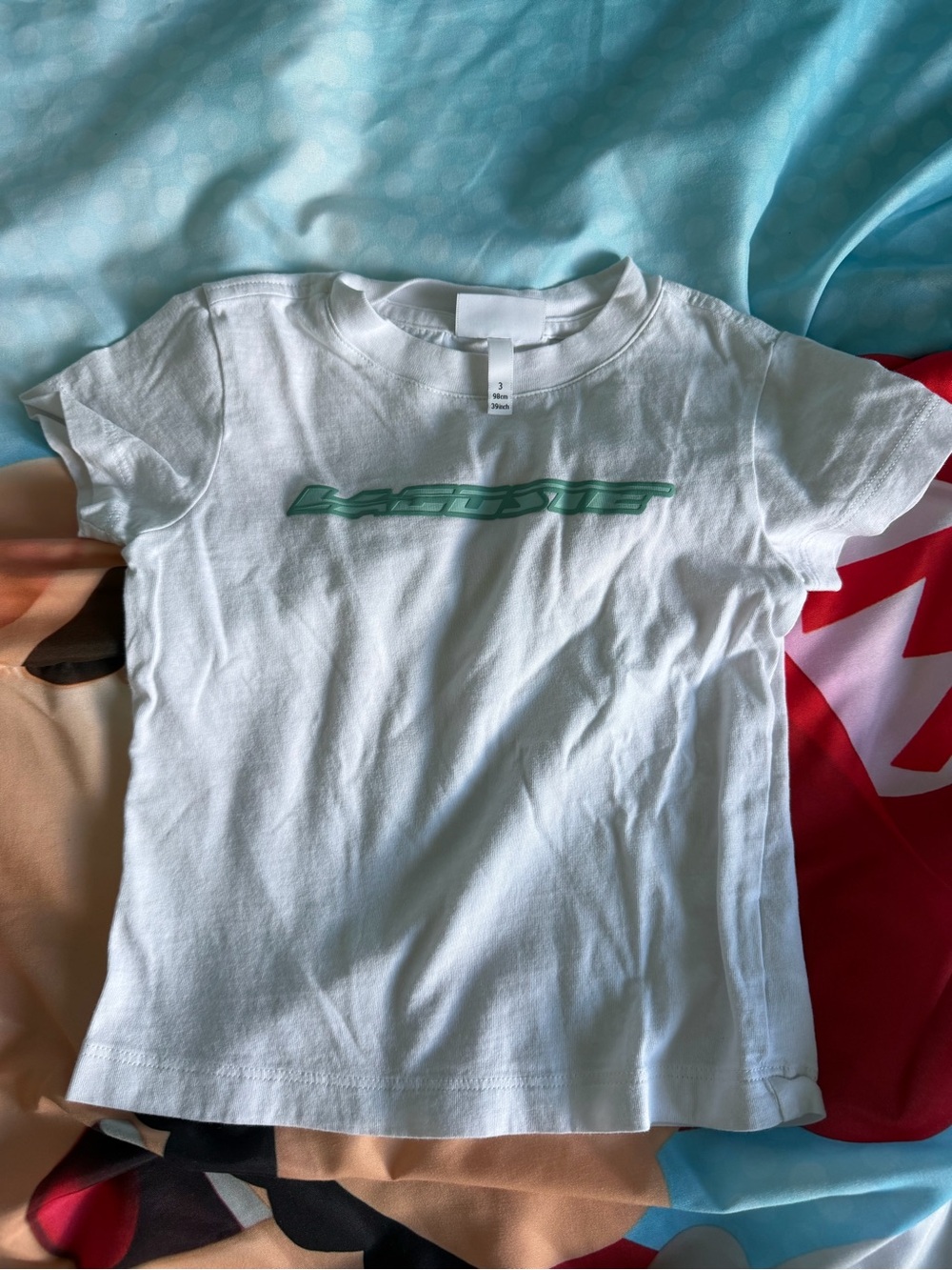 Lacoste White Tee with Mint Green Logo